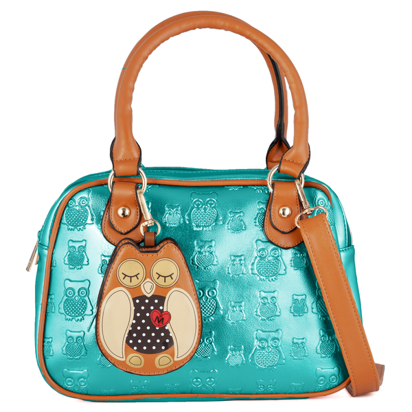Owl Handbag - Shiny Blue