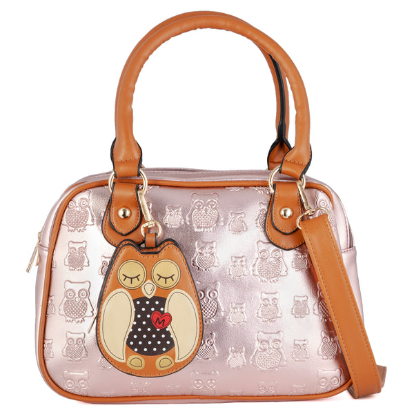 Owl Handbag - Shiny Pink
