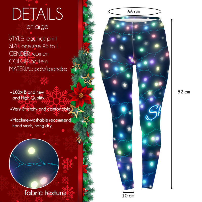 Regular Leggings (8-14 UK Size) - Christmas Lights