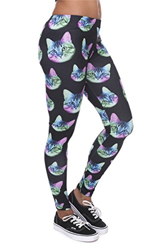 Regular Leggings (8-12 UK Size) - Neon Cat