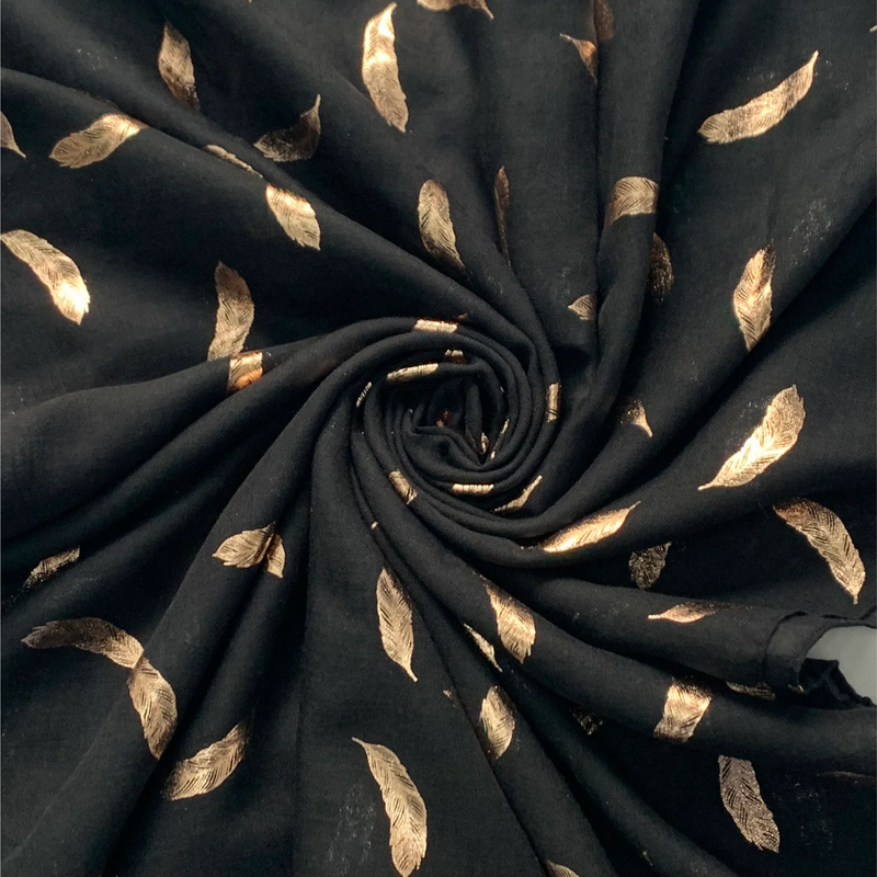 Feather's Rose Gold Foiled Scarf