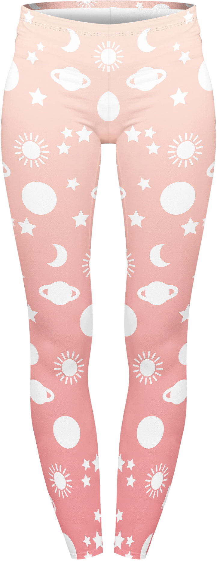 Regular Leggings (8-12 UK Size) - Cute Pink Planets