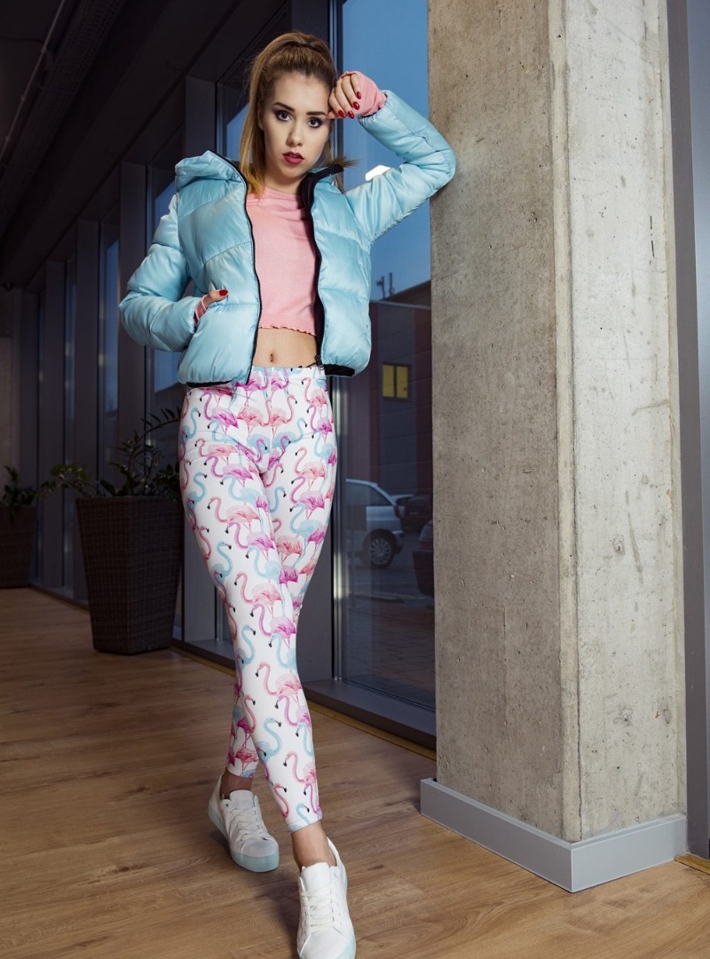 Regular Leggings (8-12 UK Size) - Flamingo Magico - Kukubird-UK