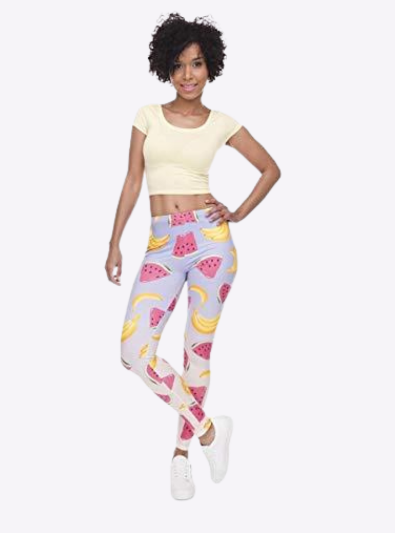 Regular Leggings (8-12 UK Size) - Banana & Watermelon