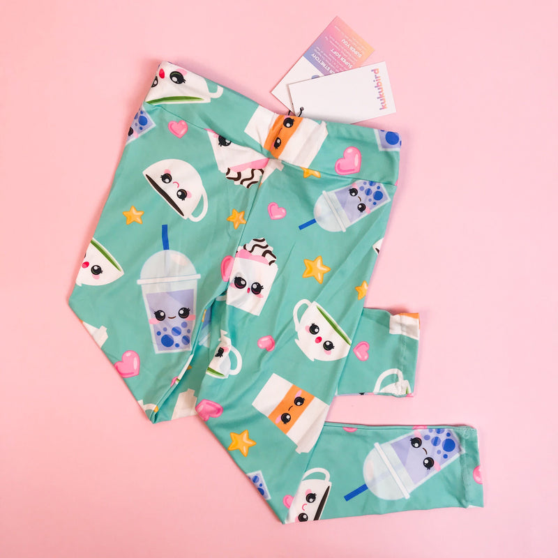 Children's Leggings - Cute Café Drink