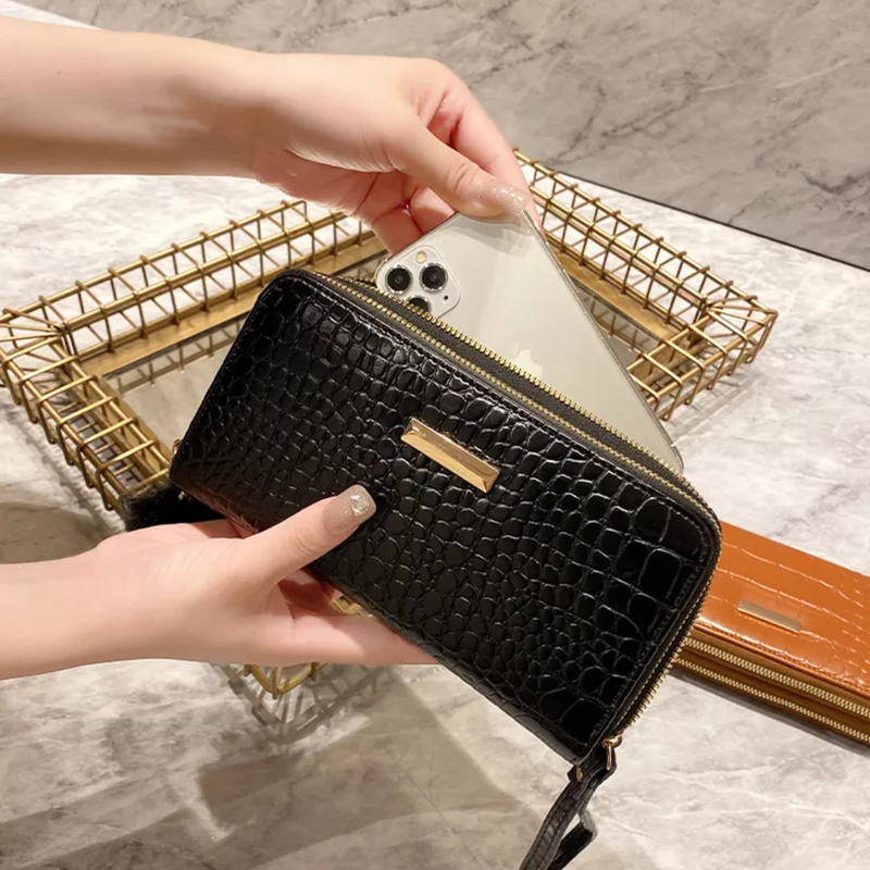 Faux Crocodile Leather Purse