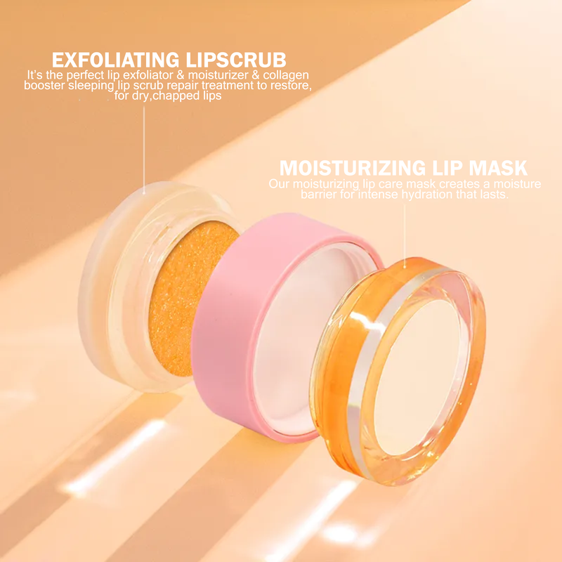 Overnight Lip Mask & Lip Scrub-Orange
