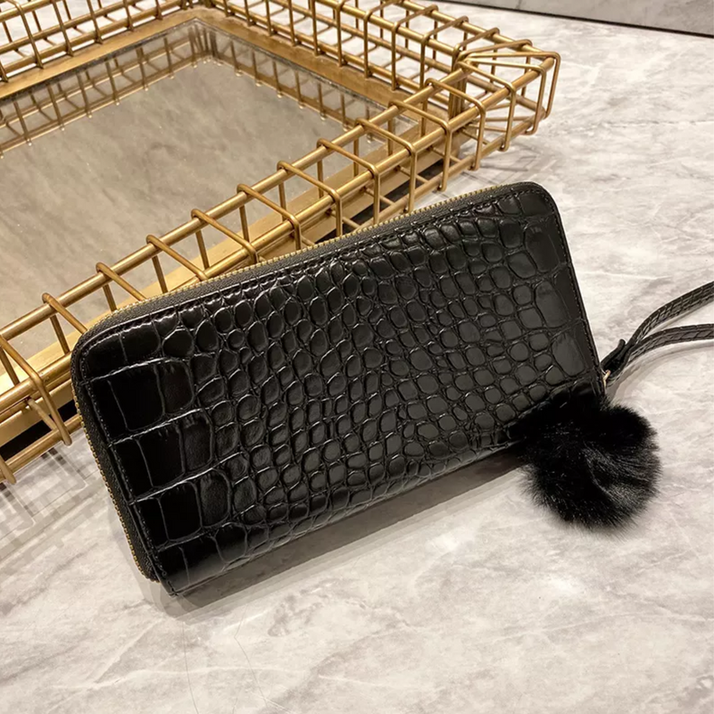 Faux Crocodile Leather Purse