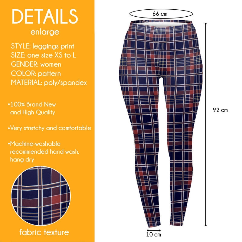 Regular Leggings (8-12 UK Size) - Midnight Tartan - Kukubird-UK