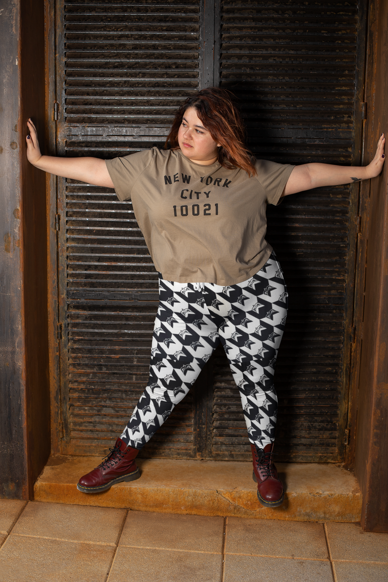 Curve Leggings (14-18 UK Size) - Cheerful Check Owl